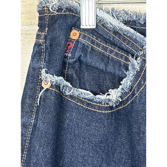 Guess womens 30 Y2K Vintage Distressed Mid Rise Raw Hemline Denim Jeans Pant - Picture 7 of 7